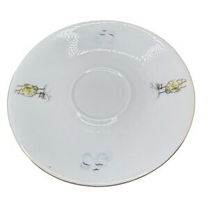 Winterling Bavaria Germany Saucers Set of 2 Gold Trim Landscape Birds Clouds VTG